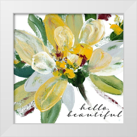 Hello Beautiful White Modern Wood Framed Art Print by Loreth, Lanie