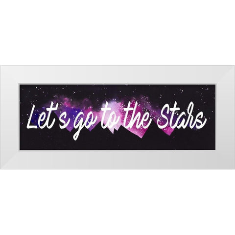 Lets Go To The Stars White Modern Wood Framed Art Print by Bucheli, Amaya