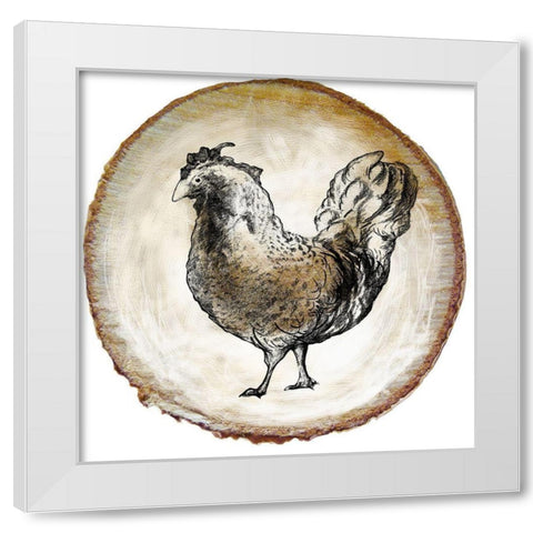 Barnyard Coop Circle I White Modern Wood Framed Art Print by Diannart