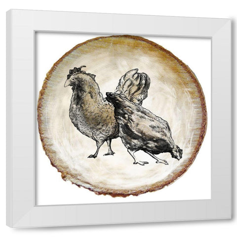 Barnyard Coop Circle V White Modern Wood Framed Art Print by Diannart