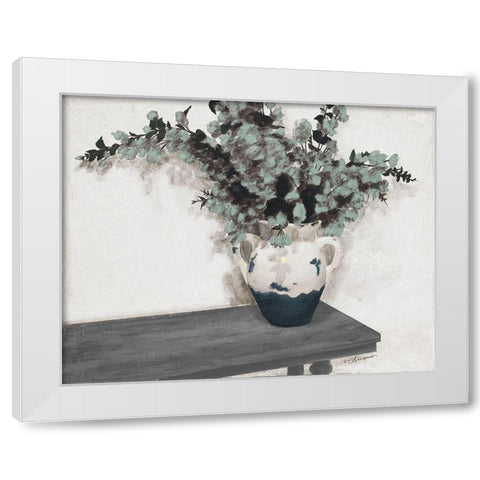 Farmhouse Vase White Modern Wood Framed Art Print by Hakimipour, Tiffany