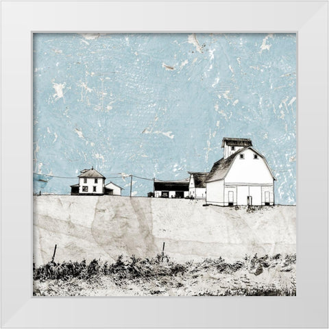 Blue Sky Barn White Modern Wood Framed Art Print by Mabat, Ynon