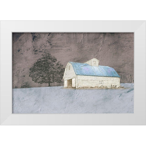Gloomy Evenings White Modern Wood Framed Art Print by Mabat, Ynon