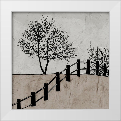 Over the Fence White Modern Wood Framed Art Print by Mabat, Ynon
