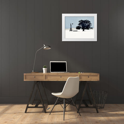 Keeping Company White Modern Wood Framed Art Print by Mabat, Ynon