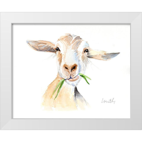 Goat III White Modern Wood Framed Art Print by Loreth, Lanie