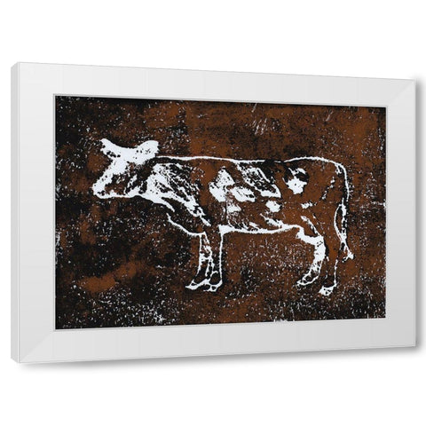 Country Cow White Modern Wood Framed Art Print by Loreth, Lanie