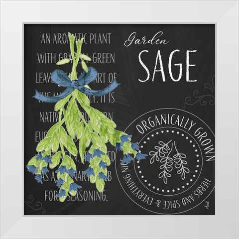 Garden Grown Herbs II White Modern Wood Framed Art Print by Metz, Andi