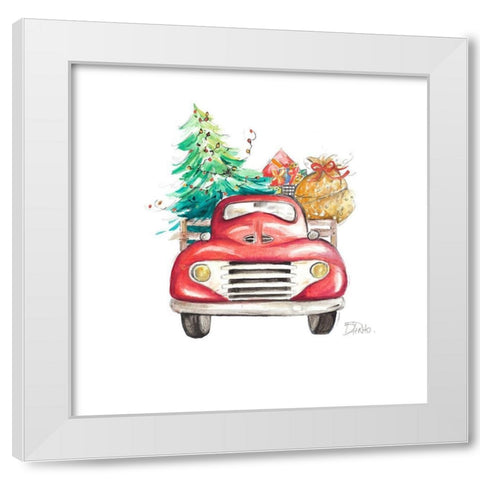 Christmas Tree Haul II White Modern Wood Framed Art Print by Pinto, Patricia