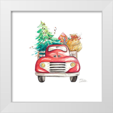 Christmas Tree Haul II White Modern Wood Framed Art Print by Pinto, Patricia