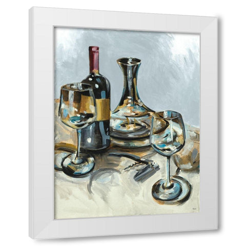 Wine with Dinner II White Modern Wood Framed Art Print by French-Roussia, Heather A.