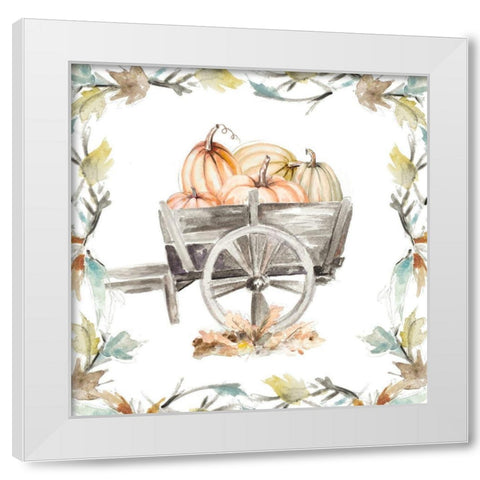 Wood Cart Square with Branches White Modern Wood Framed Art Print by Pinto, Patricia