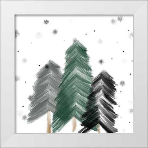 Nordic Christmas White Modern Wood Framed Art Print by Quach, Anna
