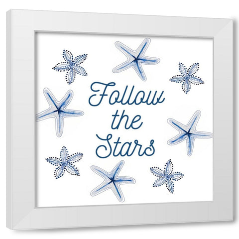 Follow The Stars White Modern Wood Framed Art Print by Loreth, lanie