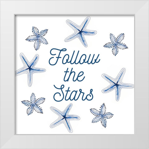 Follow The Stars White Modern Wood Framed Art Print by Loreth, lanie
