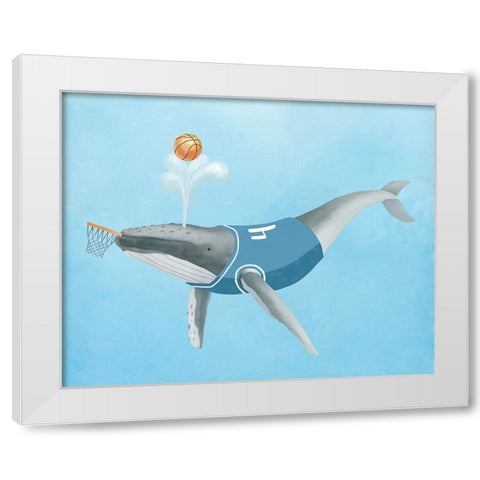 Basketball Whale White Modern Wood Framed Art Print by Sheppard, Lucca