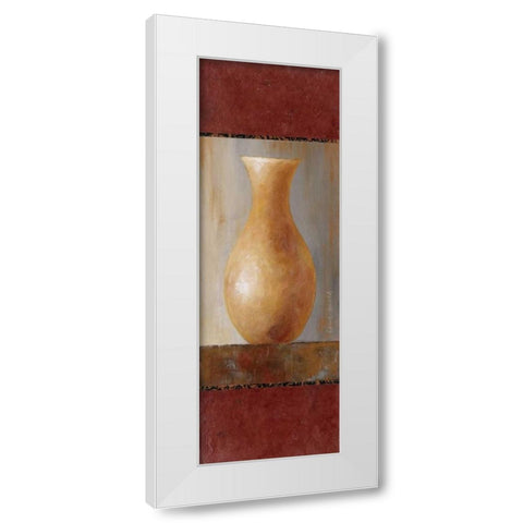 Rustic Gold Flower Vase II White Modern Wood Framed Art Print by Loreth, Lanie
