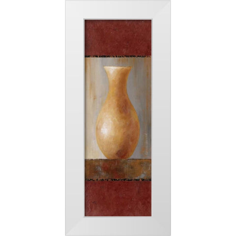 Rustic Gold Flower Vase II White Modern Wood Framed Art Print by Loreth, Lanie