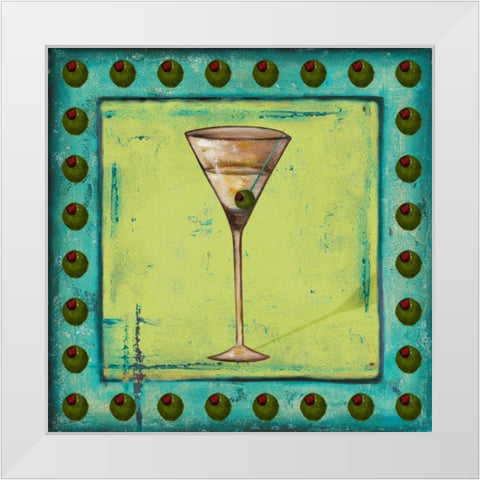 Olive Coctelito White Modern Wood Framed Art Print by Pinto, Patricia