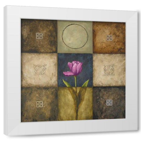Flourish II White Modern Wood Framed Art Print by Marcon, Michael