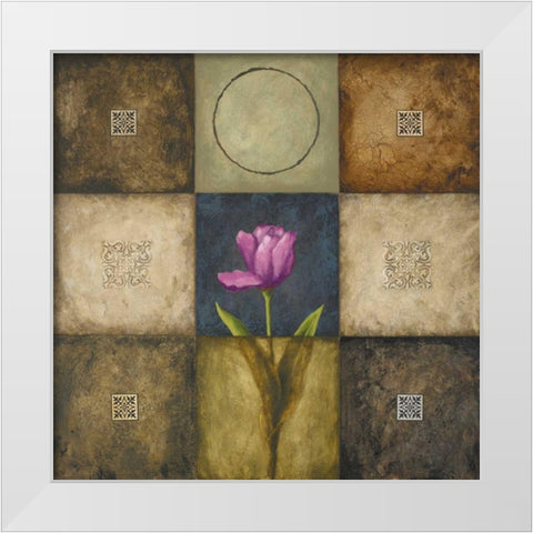 Flourish II White Modern Wood Framed Art Print by Marcon, Michael