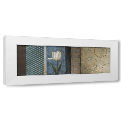 Blue Euphoria White Modern Wood Framed Art Print by Marcon, Michael