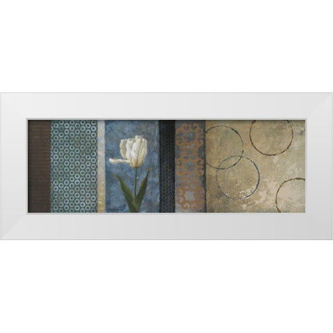 Blue Euphoria White Modern Wood Framed Art Print by Marcon, Michael