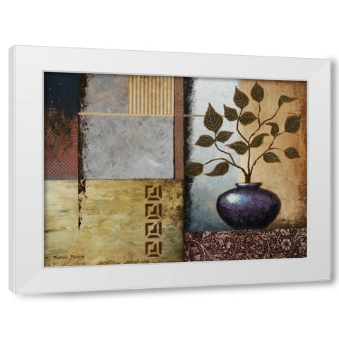 Plum Vase White Modern Wood Framed Art Print by Marcon, Michael