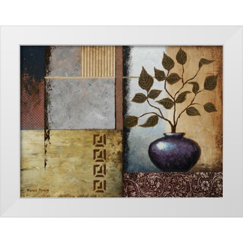 Plum Vase White Modern Wood Framed Art Print by Marcon, Michael