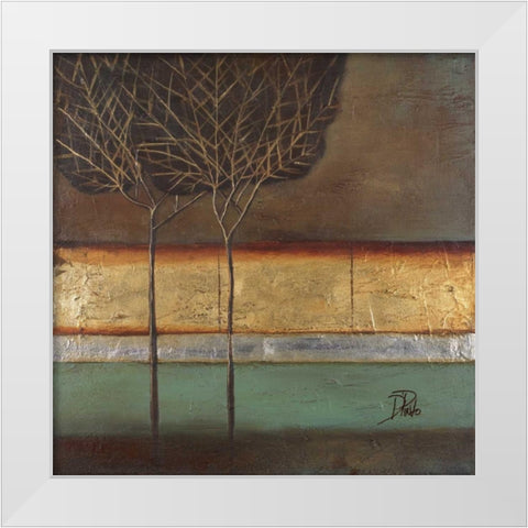 Gold Forest I White Modern Wood Framed Art Print by Pinto, Patricia
