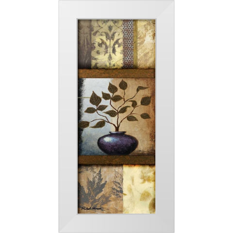Vase Ornament I White Modern Wood Framed Art Print by Marcon, Michael