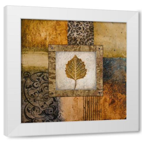 Fallen Leaf III - yellow White Modern Wood Framed Art Print by Marcon, Michael