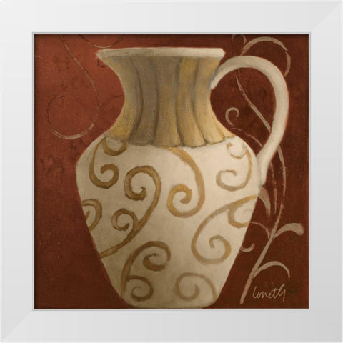 Vessel on Red II White Modern Wood Framed Art Print by Loreth, Lanie