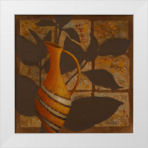 Little Striped Vase I White Modern Wood Framed Art Print by Loreth, Lanie