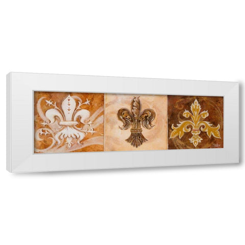 Fleur de Lis Trio White Modern Wood Framed Art Print by Riker, Thomas