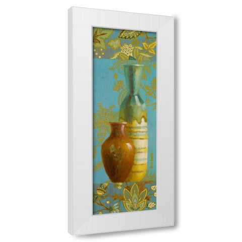 Vases on European Floral I White Modern Wood Framed Art Print by Loreth, Lanie