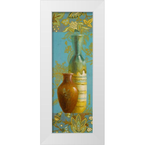 Vases on European Floral I White Modern Wood Framed Art Print by Loreth, Lanie