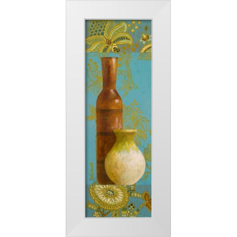Vases on European Floral II White Modern Wood Framed Art Print by Loreth, Lanie