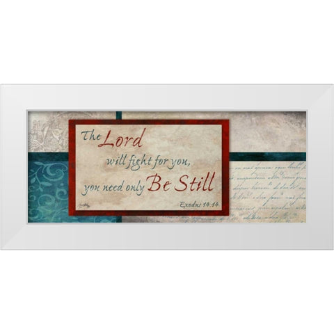 Be Still White Modern Wood Framed Art Print by Medley, Elizabeth