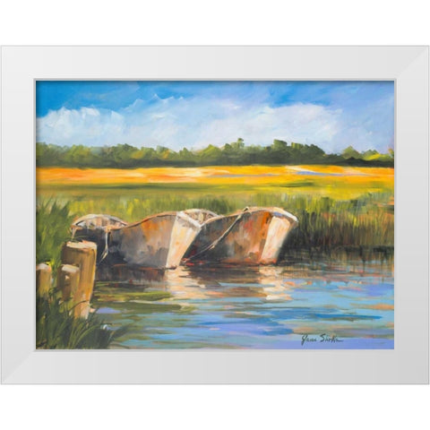 Day on the Lake White Modern Wood Framed Art Print by Slivka, Jane