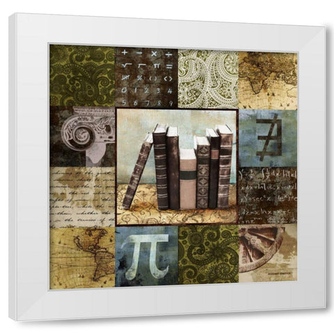 Escape to the Library I White Modern Wood Framed Art Print by Marcon, Michael