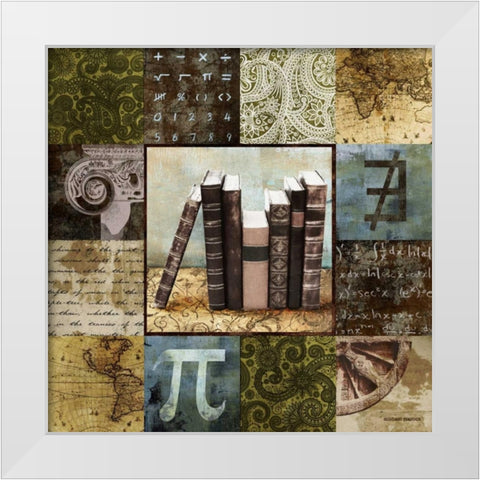 Escape to the Library I White Modern Wood Framed Art Print by Marcon, Michael
