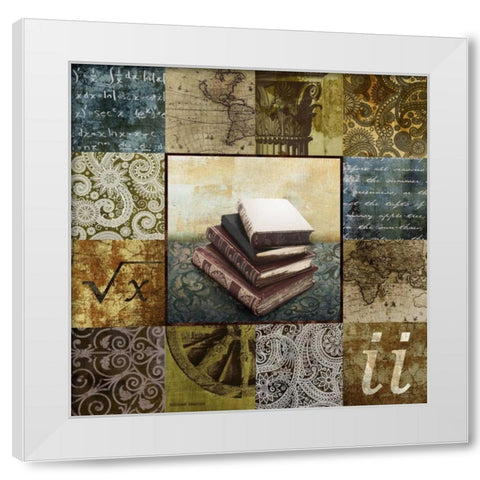 Escape to the Library II White Modern Wood Framed Art Print by Marcon, Michael