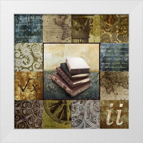Escape to the Library II White Modern Wood Framed Art Print by Marcon, Michael