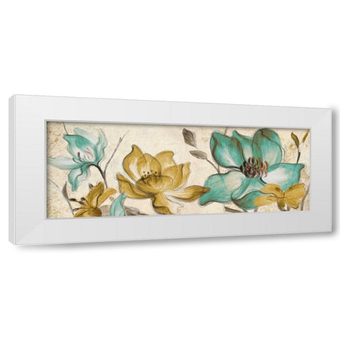 Whisper of Teal Panel II White Modern Wood Framed Art Print by Loreth, Lanie