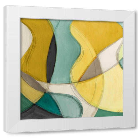 Curving Color Square I White Modern Wood Framed Art Print by Loreth, Lanie