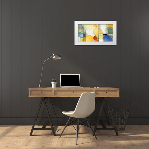 Very Retro Blue White Modern Wood Framed Art Print by Loreth, Lanie