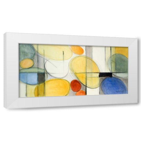 Very Retro Blue White Modern Wood Framed Art Print by Loreth, Lanie
