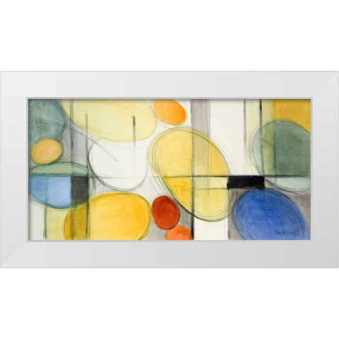 Very Retro Blue White Modern Wood Framed Art Print by Loreth, Lanie