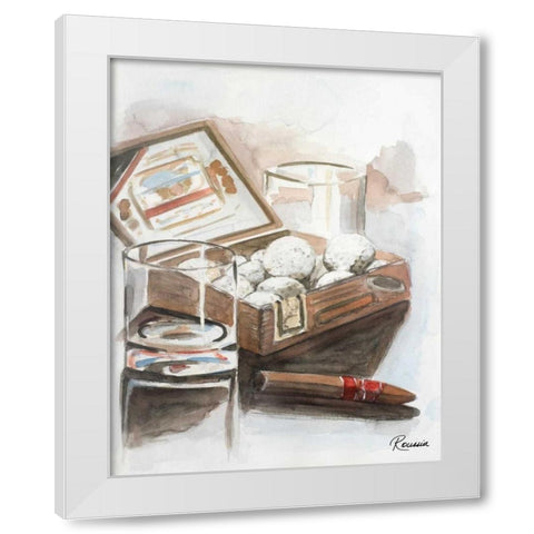 Box of Golf Balls White Modern Wood Framed Art Print by French-Roussia, Heather A.